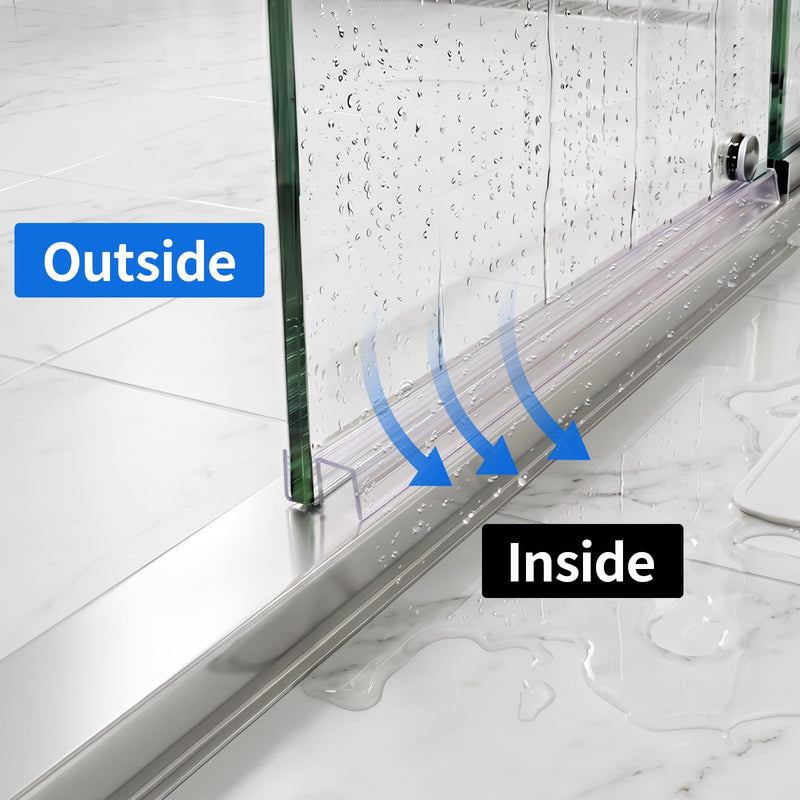 Yecaye 3 Pack Sliding Shower Door Bottom Seal, 3/8" x 39" Sliding Frameless Glass Shower Door Seal Strip, Block Leaks and Create a Water Barrier SlidingDoor Bottom-3/8"x39"