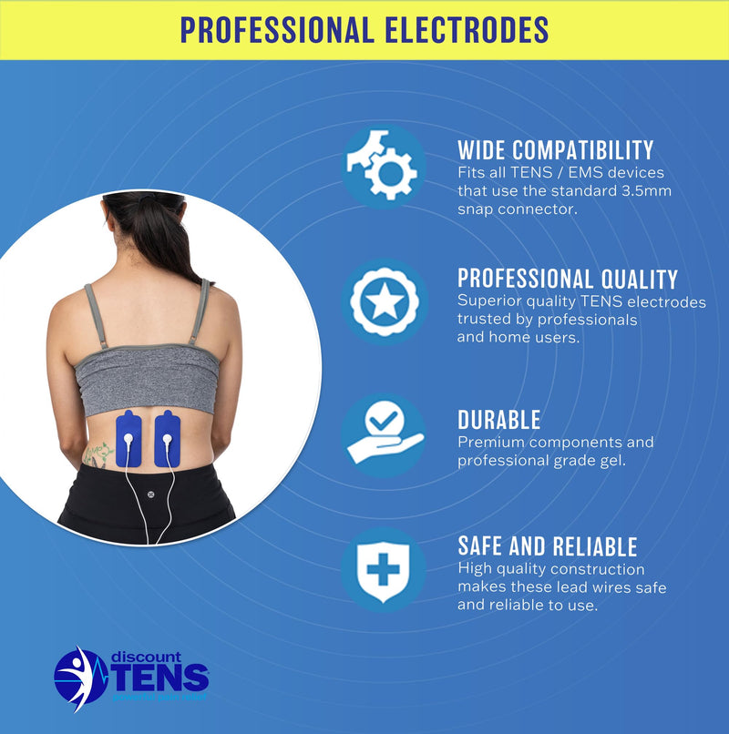 Discount TENS – HiDow Compatible Replacement TENS Electrodes, Premium XL 2x4 Inch Snap Pads, Ten Pairs (20 Pads) of Durable Reusable Electrode Pads for TENS Units, EMS Muscle Stimulators and Massagers 10 Pair (20 Pads)