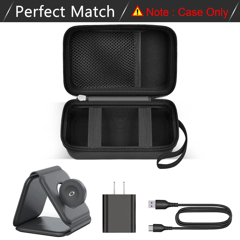 Travel Case for UCOMX for Nano/for Iseyyox/for LISEN/for RTOPS 3 in 1 Wireless Charger, Foldable Magnetic Charging Station Storage Holder Bag for Fast Charge Pad Cable and Adapter -Box Only (Black) Black