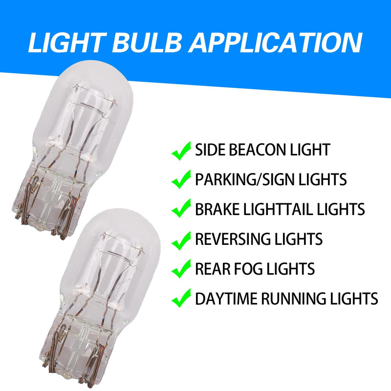 10 PCS Car T20 1891/7443 Dual Wire Brake Bulb, 12V 21/5W Super Bright Turn Signal Tail Light, DRL Indicator Light Micro Bulb Parts, Automotive Universal Lighting Accessory, for Cars (White) 10 PCS White #T20