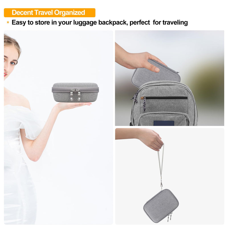 Elonbo Carrying Case for iDPRT Mini Printer, Label Maker Machine Travel Bag, Portable Sticker Thermal Label Printer Storage Holder, Mesh Pocket Fits Printer Paper Label Tape, Grey