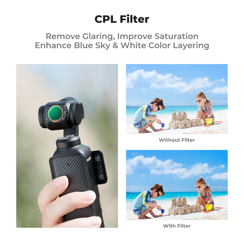 K&F Concept Magnetic Effect & ND & CPL Filter Set Compatible with DJI Osmo Pocket 3, 3 Pack CPL Black Diffusion 1/4 ND2-32 Filters Accessories, HD Optical Glass/Multi-Coated
