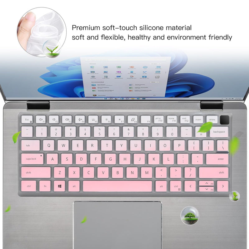 Keyboard Cover for 14" Dell Latitude 3440 5440 5430 5431 5420, Dell Latitude 14" 7440 7430 7420 7410, Dell Latitude 14" 9420 9430, Dell Latitude 9520 9510 7520 15.6" Keyboard Cover Skin, Ombre Pink