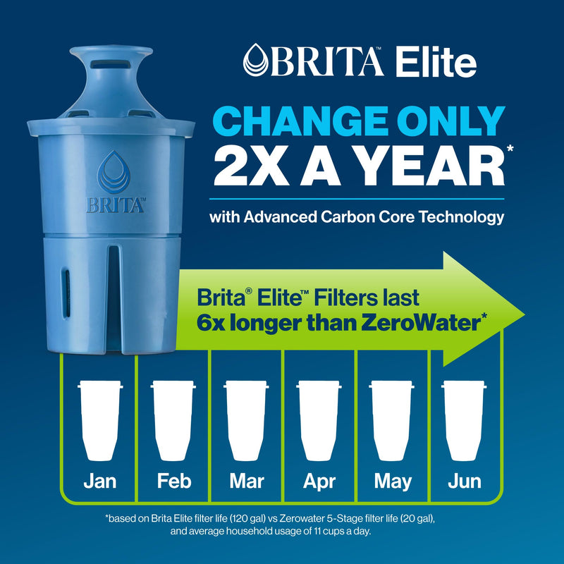 Longlast Replacement Filters for Brita Water Pitchers - 2 Pack