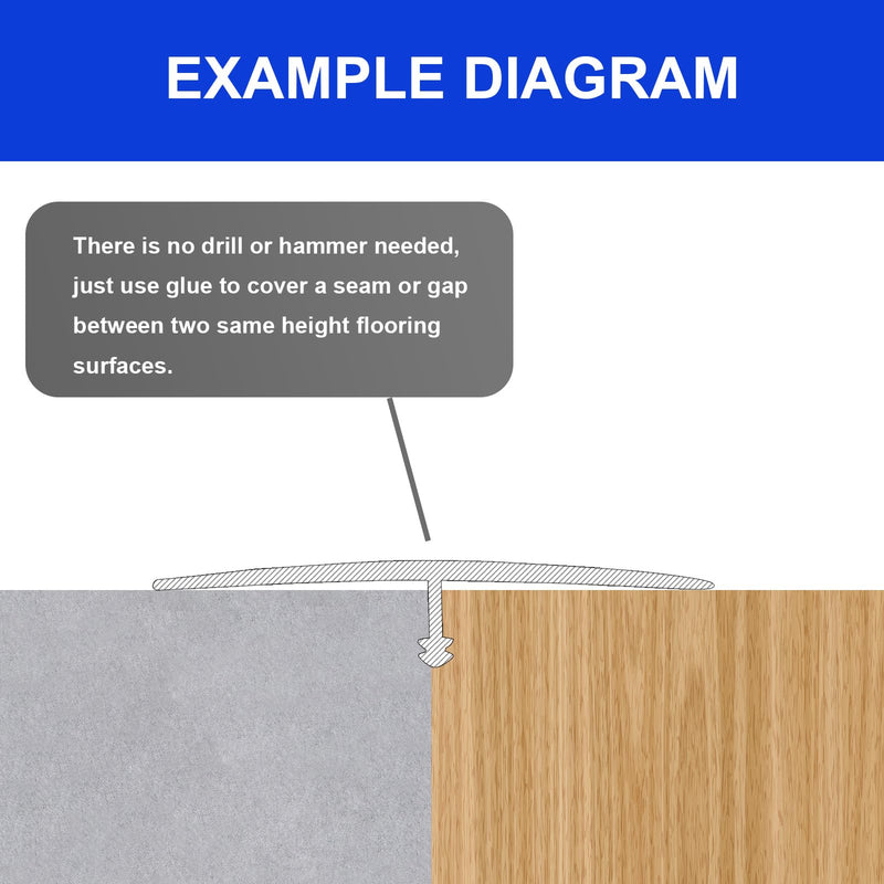NeatiEase T Molding Floor Transition Strip, Aluminum Laminate Floor Strip Floor Flat Divider Strip for Joining Floor Gaps, Threshold, Floor Tiles, Black, 4ft x 1.6in (3pcs) 3pcs, 4ft x 1.6in
