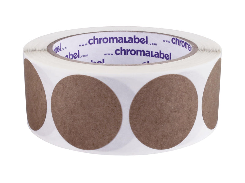 ChromaLabel 1.50 Inch Kraft Dot Labels, 500 Roll 1-1/2" Diameter