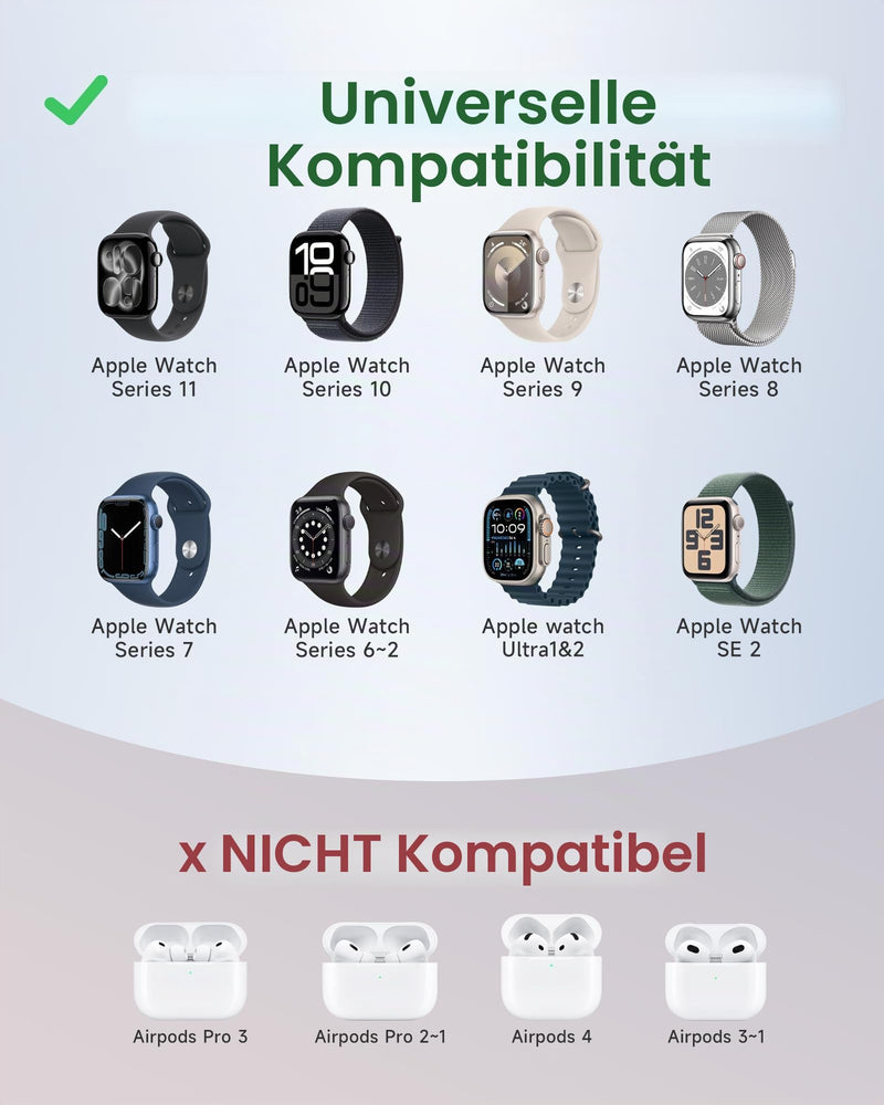 Charging Cable for Apple Watch 1M iWatch Charging Cable USB C Apple Watch Charger | Magnetic Apple Watch Fast Charger for iWatch Series 11/ 10/ 9/ 8/ 7/ 6/ 5/ 4/ 3/ 2/ SE3/ SE2/ SE/ Ultra 2/ Ultra White 1 m