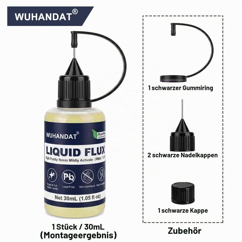 Flux Soldering 30 ml, Soldering Flux, Soldering Flux, Soldering Flux | Soldering Flux, soldering flux, equipped with 2 conical nozzles, for electronics, circuit board assembly, SMD soldering etc Flux X 1