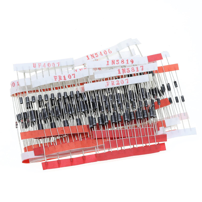 Aukenien 14 value 300 pieces of diodes KIT rectifier switch switch Schottky diode set 1N4001 1N4004 1N5406 1N5408 1N5819 1N5822 Fr107 fr207 RL207 UF4007 Diodes - 14