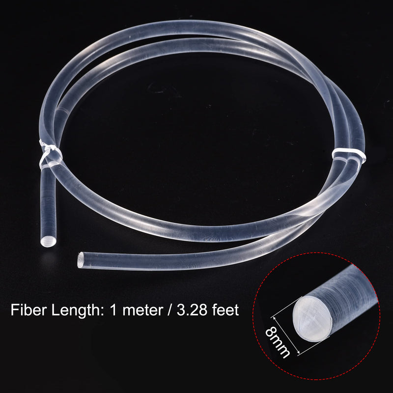 sourcing map PMMA side glow fiber optic cable 8mm 1M for LED light guides in the home, hotel