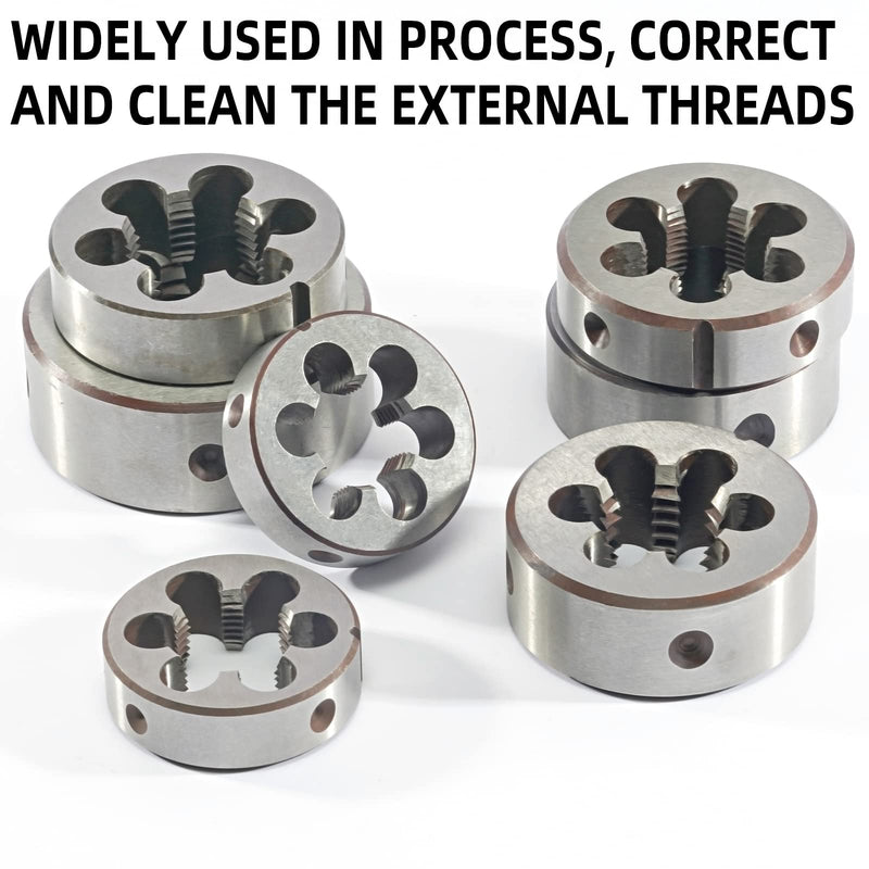 M19 x 1.0 Metric Tap and Die Set, M19 X 1.0mm HSS Machine Thread Tap and M19 X 1mm Alloy Tool Steel Round Thread Die Right Hand M19x1mm