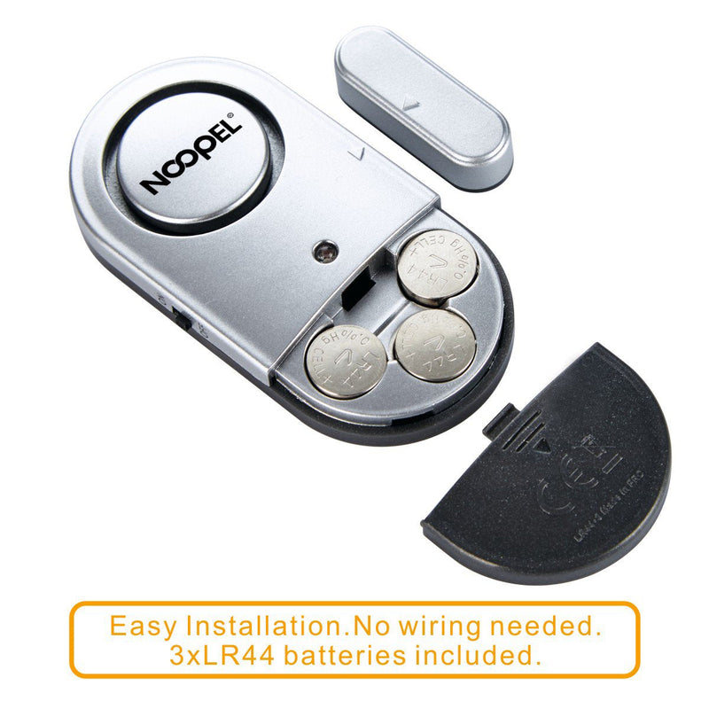 Door Window Alarm 2 Pack Noopel Home Security Wireless Magnetic Sensor Burglar Anti-theft 120DB Alarm with Batteries included - DIY Easy to Install (2)