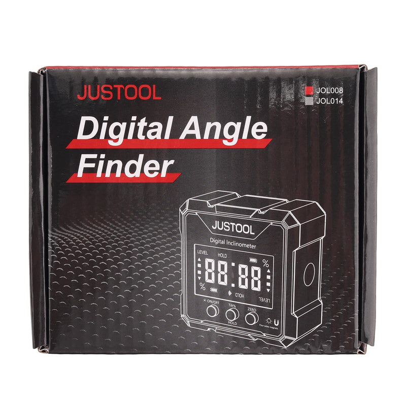 JUSTOOL Mini Digital Angle Gauge Magnetic Angle Finder with Dual Laser | Level Box Measuring Tool with Backlight, Auto-Flip Display, Table Saw Miter Inclinometer for Woodworking Machinery Grey