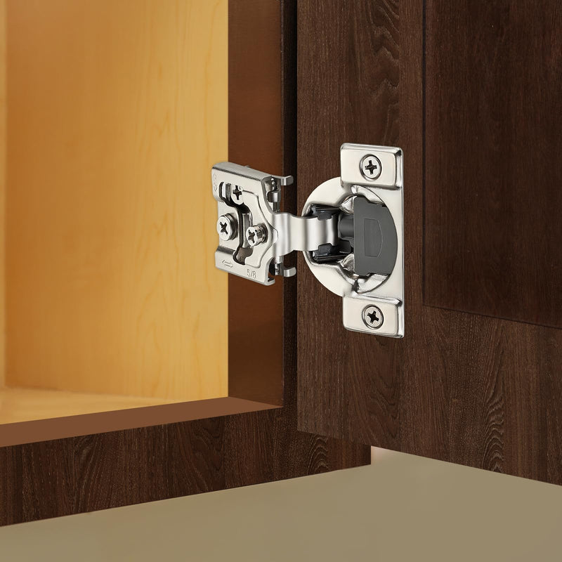 10 Pack (5 Pairs) 5/8" Overlay Soft Close Cabinet Hinges, Satin Nickel Stainless Steel Concealed Hinges with 3D Self-Closing for Face Frame Doors & Kitchens 5/8 inch overlay 10