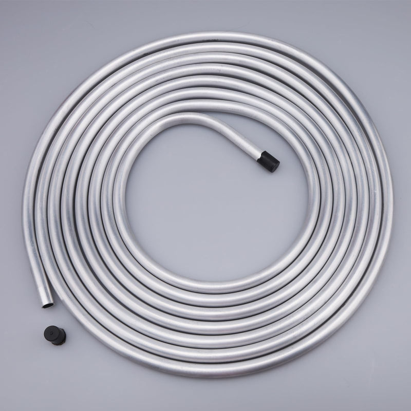 1/4" Aluminum Fuel Line Hard Tube, 16 Feet Coil 1/4" OD - 16FT Silver