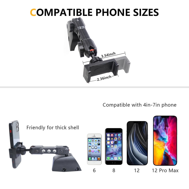 Dash Phone Mount Holder Driver Side Compatible with 2021 2022 2023 2024 2025 New Ford Bronco 2/4 Door Interior Accessories Dashboard Cell Phone Stand 360° Adjustable Aluminum Smartphone Bracket