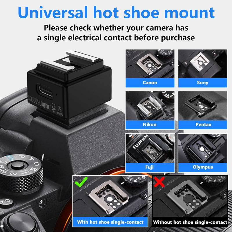 WF1 2.4G Wireless Flash Trigger for Canon Nikon Sony Pentax DSLR Cameras Wireless Flash Trigger Transmitter and Receiver for Camera Flashes with Hot Shoe Mount(Black).