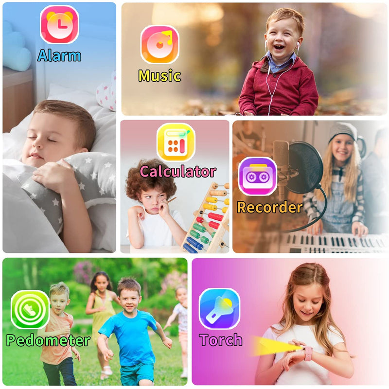 Kids Game Smart Watch Boys with 24 Puzzle Games Camera Video Player Pedometer Alarm Clock Calculator Flashlight 12/24 hr HD Touch Screen Kids Watches Toys for 7 8 9 10 11 12 Year Old Boys Green