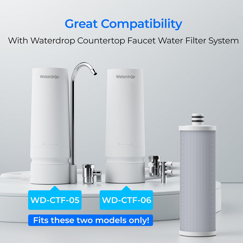 Waterdrop WD-CFF-03 Replacement Filter, Countertop Water Filter, 4000 Gallon Life, Replacement Water Filters for Sink, Replacement for WD-CTF-05, WD-CTF-06, 1 Pack