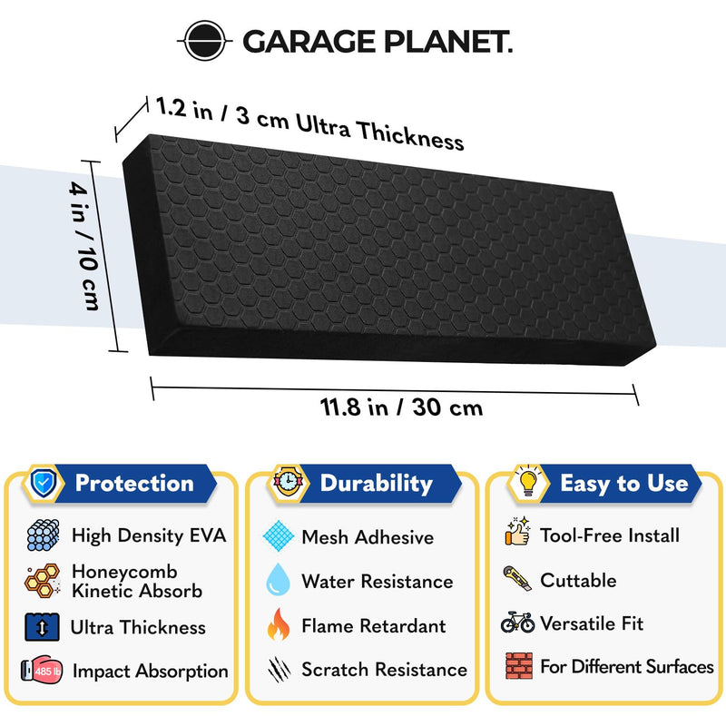 WP01 Garage Wall Protector Car Door Protector, Tool-Free, Designed in Australia (Black, 2 Pack) Black