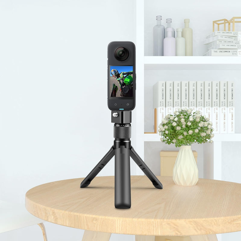 PULUZ Bullet Time Handle Tripod Multi-Functional Tabletop Fold Tripod for Insta360 X4, Insta 360 X3, ONE RS, Go pro Hero 11 10 9 5 4 3 Sport Action Camera Accessories