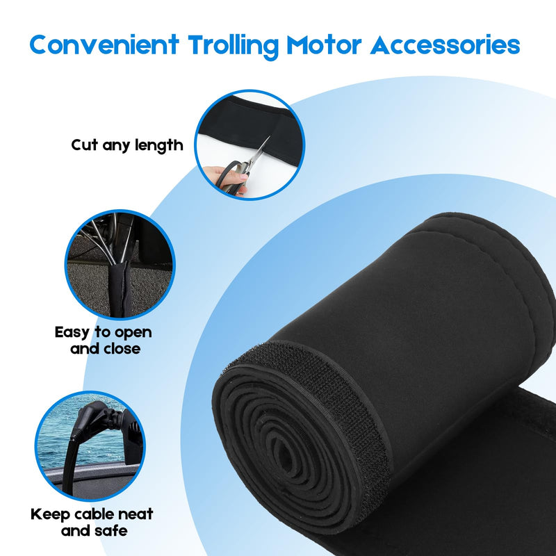 Trolling Motor Cable Sleeve 60 inch Neoprene Cable Organizer for Trolling Motor Portable Boat Accessories (5FT) 5FT