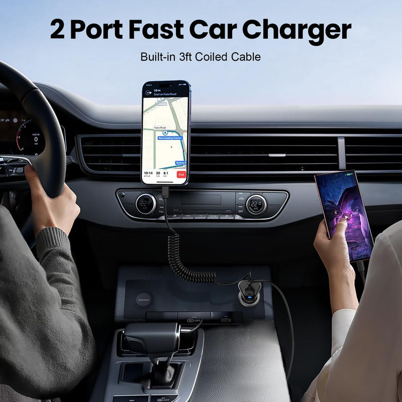 Fast Car Charger USB C 3.4A for iPhone 15/15 Pro/15 Pro Max/15 Plus 14 13 12 11,Type C Car Fast Charging Adapter for Samsung Galaxy A15 5G A54 A55 A14 S24 Ultra S23 S22 S21,Google Pixel 8a 8 Pro 8 7 6