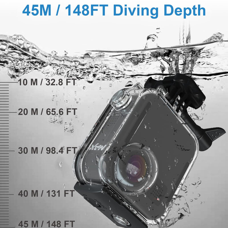 FitStill Waterproof Case for Go Pro Max Action Camera,Underwater Diving Protective Shell Housing 45M/147FT with Touchscreen Bracket Camera Accessories max_case