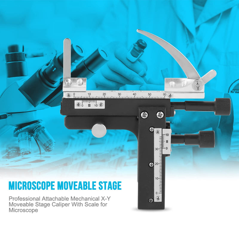 Microscope Table, Mechanical Table, Mechanical Table Microscope, Professional Clip-on Mechanical XY Movable Table Caliper with Scale for Microscope