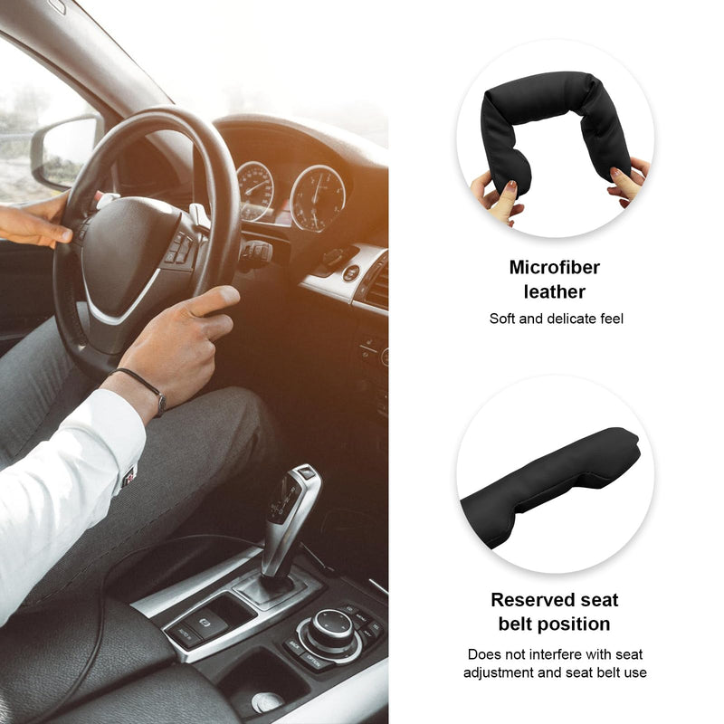 2 PCS Leather Car Seat Gap Filler, Auto Crevice Crack Plug Blocker to Stop Things from Dropping, Organizer Fill The Gap Between Seat and Console, Universal Car Accessories (Black) Black