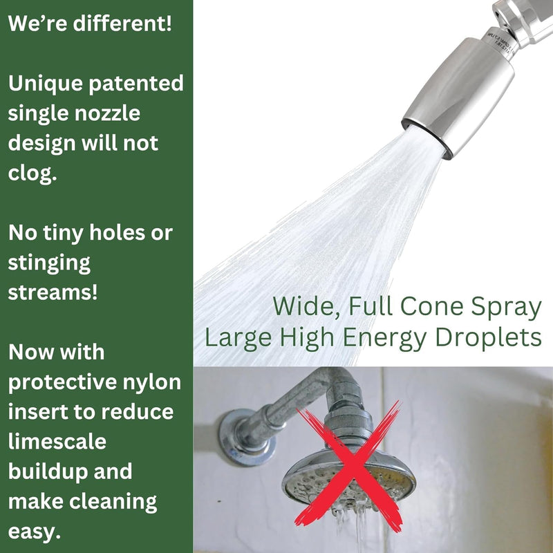 High Sierra® - CLASSIC™ Solid Lead-Free Metal 1.8 GPM Award Winning. Low Flow Shower Head. Patented Nozzle Never Clogs - Oil Rubbed Bronze Finish