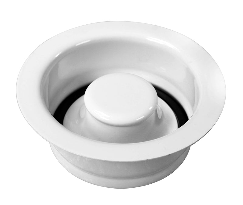 Westbrass D2165-50 Post Style Large Kitchen Basket Strainer with Waste Disposal Flange and Stopper, Powder Coat White 1 Pack