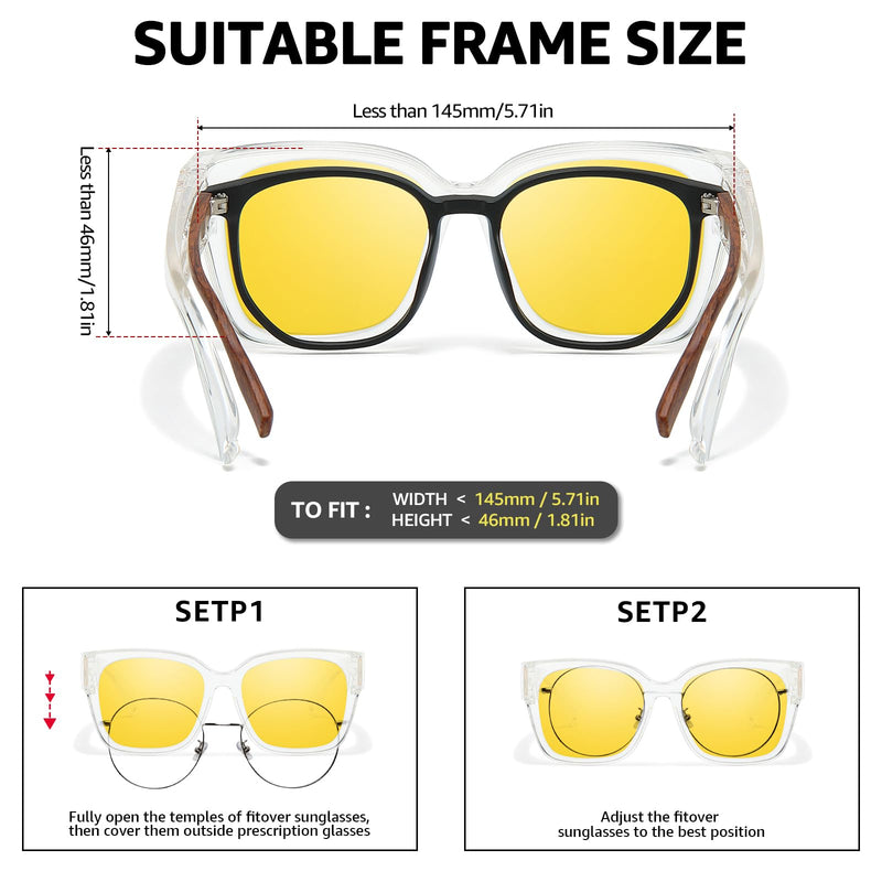 SIPHEW Blue Light Blocking Fit Over Glasses for Women, Fashion Computer Gaming Phone TV Glasses Anti Eyestrain, Sleep Better A2 Clear