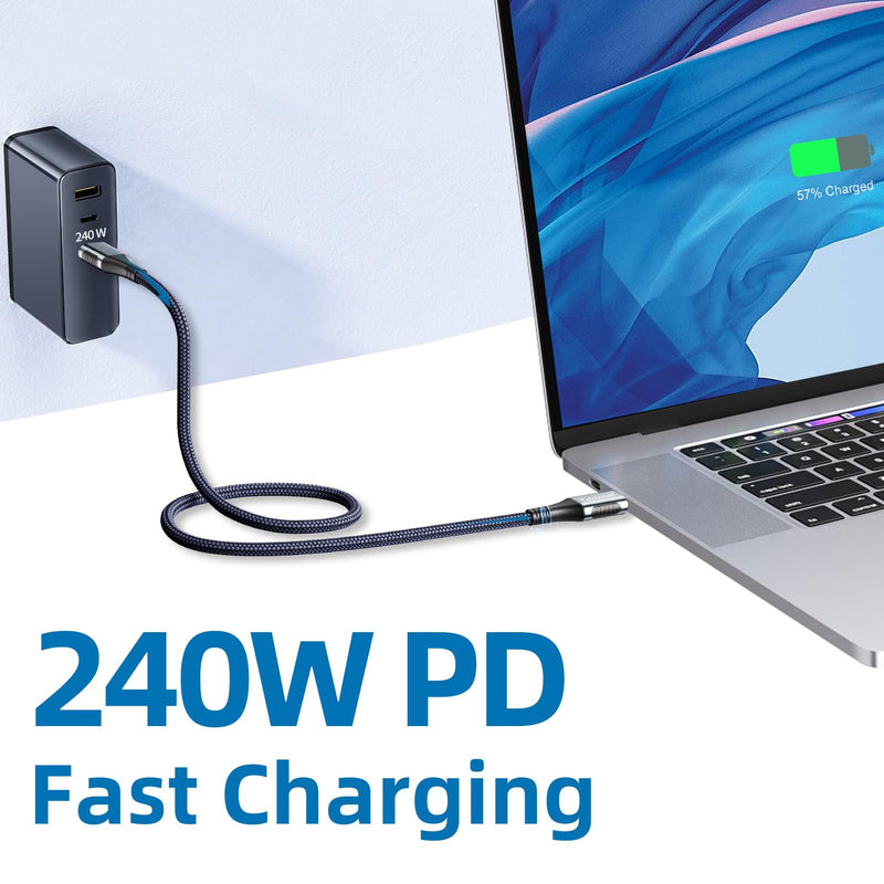 USB4 for Thunderbolt 4 Cable 1.6FT, 2.3FT 3.3FT 4FT 6.6FT 10FT 15FT, Support 8K@60Hz, 4K@144Hz 40Gbps/240W PD Charging for iPhone 17, Mac mini M4 / M4 Pro, MacBook Pro, Docking, eGPU, SSD, Surface Pro 1.6Feet TB4
