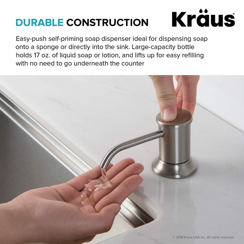 KRAUS Kitchen Soap and Lotion Dispenser in Spot Free Stainless Steel, KSD-80SFS Traditional Style