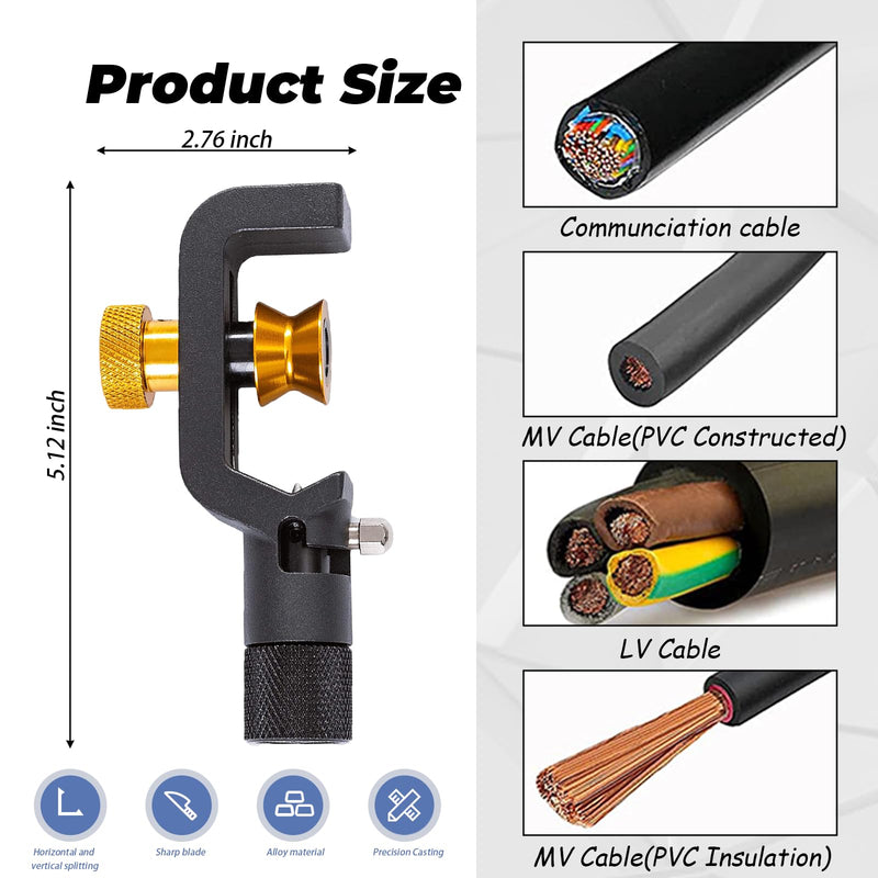 Armored Cable Stripper 8-28mm Wire Coax Mid Span Radial Cutter Slitting Ring Fiber Optic Cable Stripper Tools Large (8-28 mm)