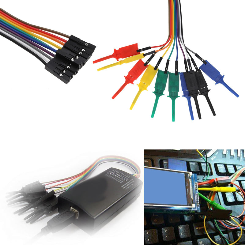 Create idea 10PCS Logic Analyzer Test Hook Clip Grabber Jumper Wires & Interface Pins SOIC IC Test Hook Clip Jumper for Precision Circuit Testing/Power Supply Testing