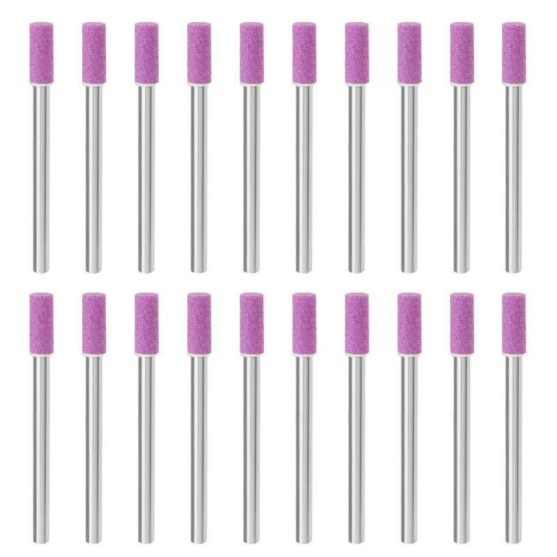 ECSiNG 20-piece grindstone bits, rotating grindstone drill set made of corundum grindstones accessory set grinding electric saws, 4 mm stone diameter 4.0 mm