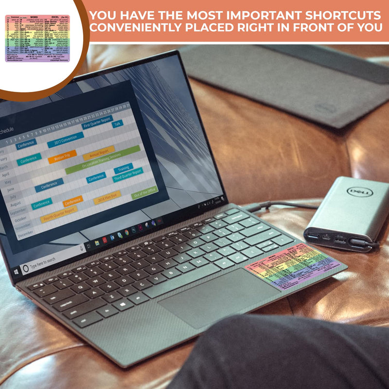 Synerlogic Word/Excel Windows Shortcut Sticker | Reference Guide Keyboard Shortcut Sticker | Work from Home Essentials | Excel Shortcuts Cheat Sheet Laminated No-Residue Vinyl (Rainbow/Small, 1pc) 1 Rainbow