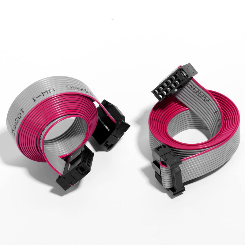 2Pack Flat Ribbon Cable 2.54mm Pitch 2 Row 10 Pin Female to Female Wires IDC Ribbon Connector L=1M/ 3.3FT