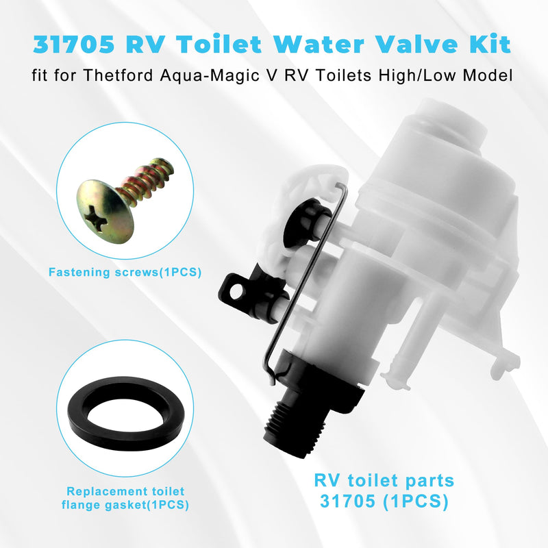 31653 31705 31688 31835 31687 RV Toilet Valve fit for Thetford RV Toilet Parts-Leak&Freeze-Resistant fit for Thetford Aqua-Magic V 31676 31675 31667 31658 31668 31650 31680 31671 31649 prime&swift