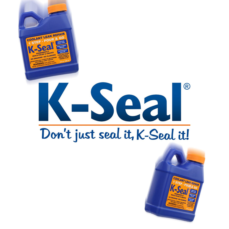 K-Seal ST5501 Multi-Purpose One Step Permanent Coolant Leak Repair, 8oz, Pour and Go, Mixes with All Antifreeze, No Flushing Required