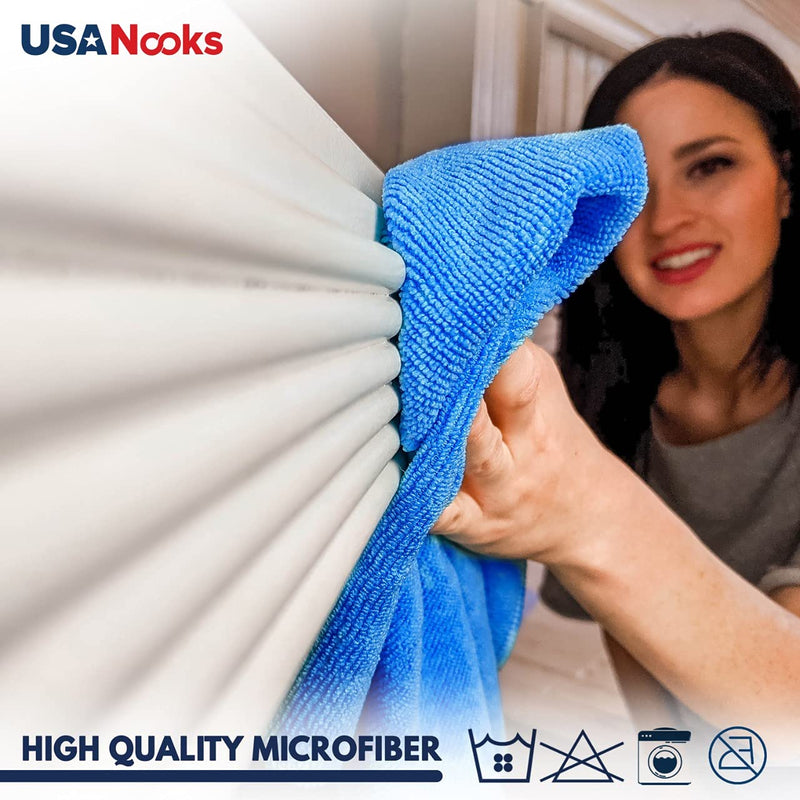 Microfiber Cleaning Cloth - 6 Pcs 11.5"x11.5" - High Performance - 1200 Washes, Ultra Absorbent Towels Weave Grime & Liquid for Streak-Free Mirror (Pack of 6)