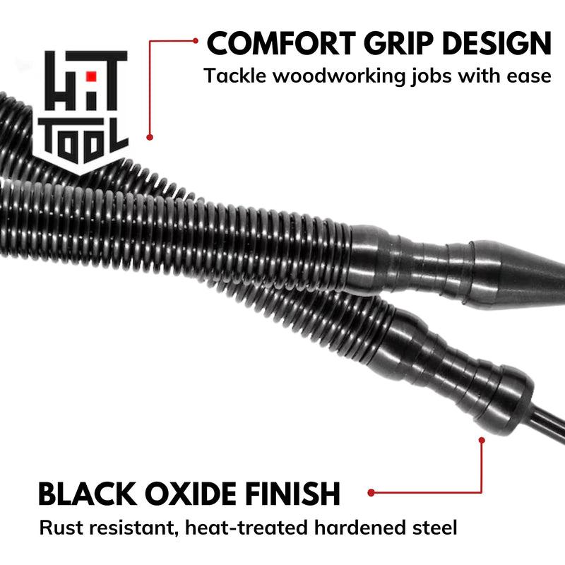 Deluxe Woodworking Kit by HIT Tool – 5-Piece Spring-Loaded Set with Nail Starters, Chisel, Center Punches & Self-Centering Punch – Compact, Hammerless Tools in Carrying Pouch – USA Made, Carbon Steel Deluxe Woodworking Kit