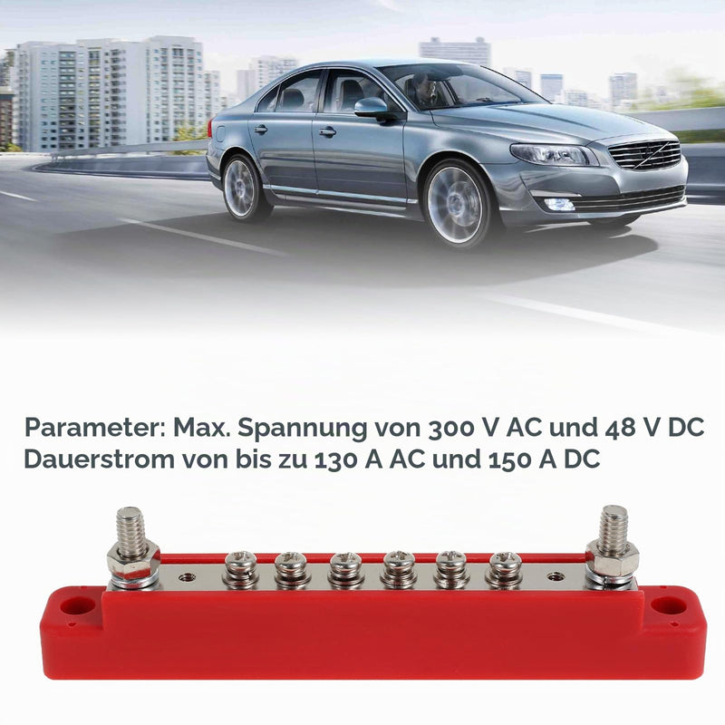 Pack of 2 Busbar Distribution Block 12 V Copper Bus Bar with 2 x M6 8 x M4 Bolt Distribution Block 130 A AC 150 A DC Busbar Distributor Power Distribution Block for Cars Motorhomes Marine Solar