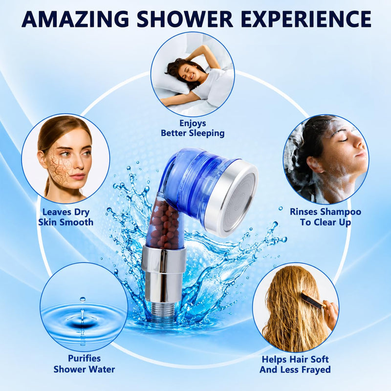 Socila Blue Sprayer Head 3 Function With Filter For Shampoo Bowl, High Pressure And Water Saving, Filter For Dry & Frizz Hair