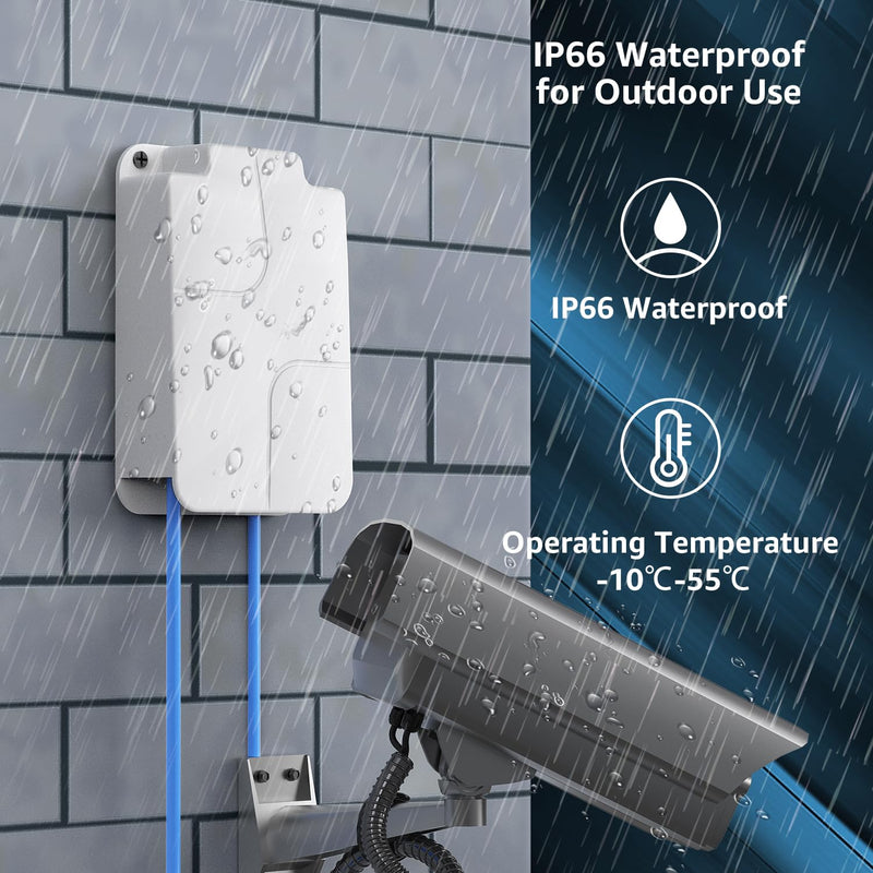 YuanLey Outdoor Gigabit PoE Extender 1 in 3 Out, 802.3af/at 4 Port PoE Repeater IP66 Waterproof, Vlan, Extend Additional 100m(328ft) of Power and Data Transmission, Wall Mount Plug and Play 4 Port | 3*PoE+ Out（1000Mbps Outdoor)