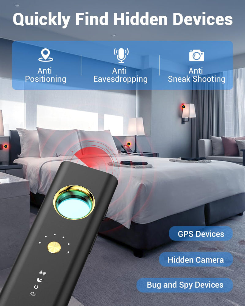 Hidden Camera Detectors,2025 New Camera Finder, Bug Detector, 5 Levels Sensitivity,4 Professional Modes for Bathroom,Office,Car,Hotel,Airbnb