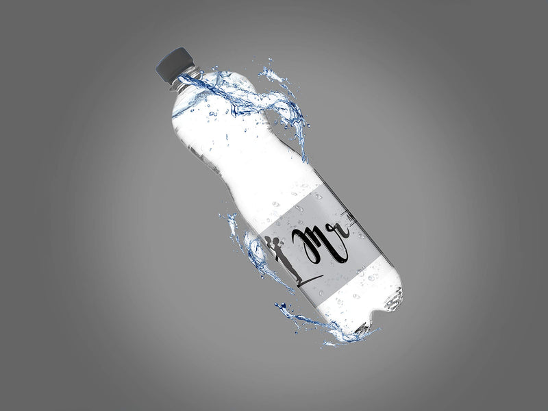 Mr. and Mrs. Silhouette Water Bottle Labels 2 x 8 Inch 50 Total Stickers On A Roll Mr. and Mrs.