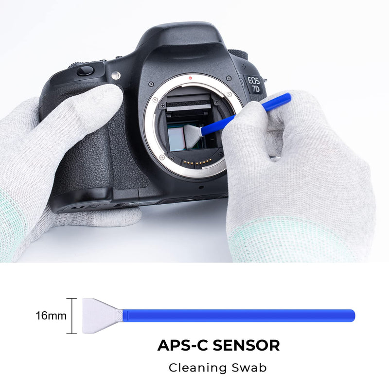K&F Concept 24mm Full Frame Sensor Cleaning Swab*10 + 20ml Sensor Cleaner, DSLR SLR Digital Camera CMOS and CCD Sensor Cleaning Swab Kits for Nikon Sony Canon Camera Clean 10 Pack Sensor Swabs